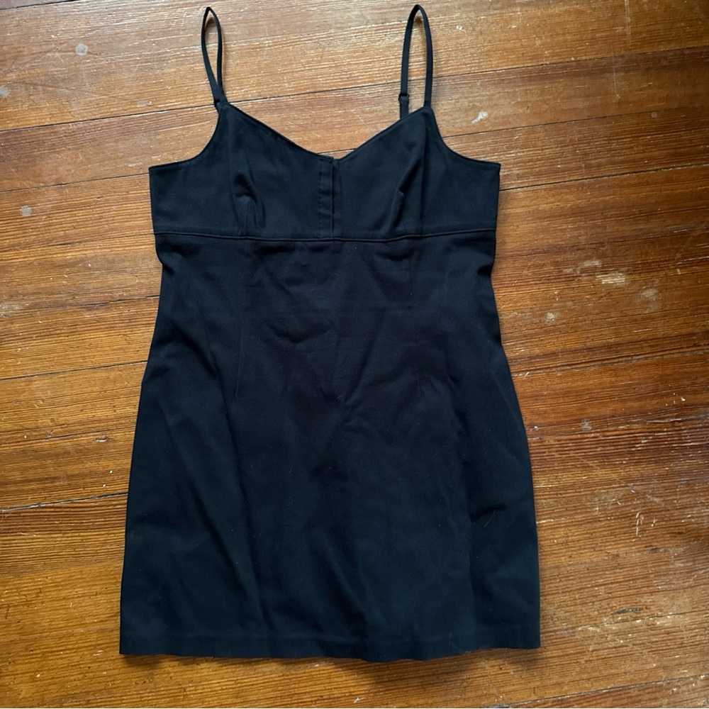 Express World Brand Little Black Dress size 13/14 Hook & Eye Front 1990s Vintage